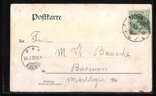 Künstler-AK Düsseldorf, Ausstellung 1902, Gasthaus Weinhaus Klein Zum Schloss Johannisberg