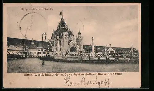 AK Düsseldorf, Rhein-Westf. Industrie- und Gewerbe-Ausstellung 1902, Haupt-Industrie-Gebäude