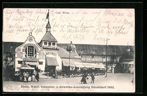 AK Düsseldorf, Rhein. Westf. Industrie- und Gewerbe-Ausstellung 1902, Cafe Weitz