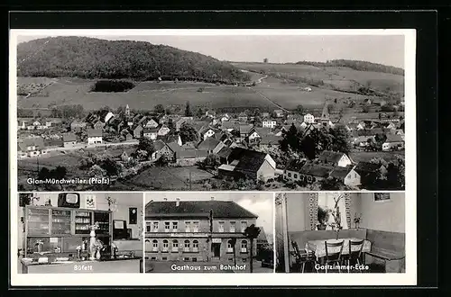 AK Glan-Münchweiler /Pfalz, Gasthaus zum Bahnhof, Innenansichten Büfett und Gastzimmer-Ecke