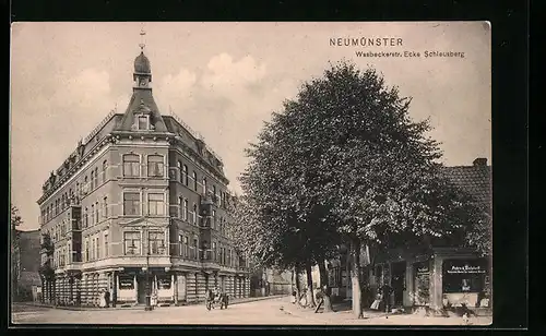 AK Neumünster, Hotel Hamburger Hof Wasbeckerstrasse Ecke Schleusberg