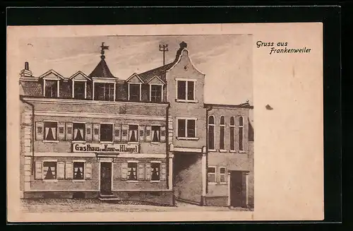 Künstler-AK Frankweiler / Pfalz, Gasthaus zur Krone