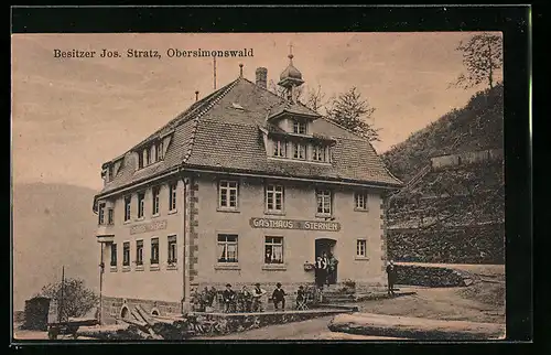 AK Obersimonswald, Gasthaus Sternen, Jos. Stratz