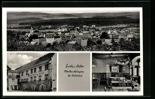 AK Oberlauchringen b. Waldshut, Gasthaus zum Adler, Ortsansicht