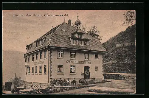 AK Obersimonswald, Gasthaus Sternen, Besitzer Jos. Stratz