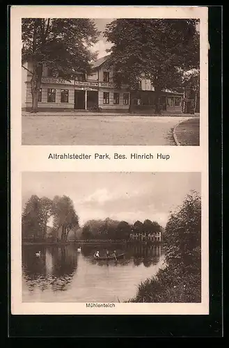 AK Hamburg-Altrahlstedt, Altrahlstedter Park, Mühlenteich