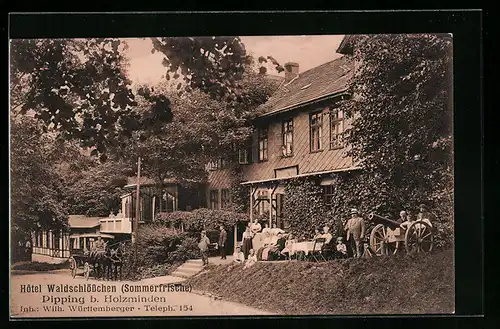 AK Pipping b. Holzminden, Hotel Waldschlösschen von Wilh. Württemberger