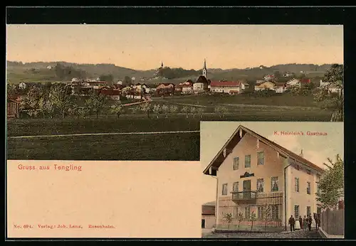 AK Tengling, K. Heinlein`s Gasthaus, Teilansicht