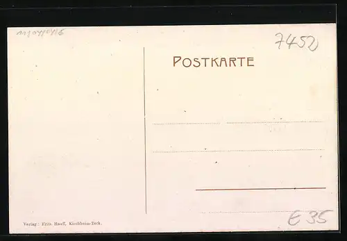 AK Trillfingen, Strassenpartie mit Gasthaus und Radfahrern