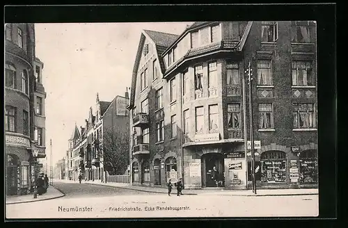 AK Neumünster, Friedrichstrasse Ecke Rendsburgerstrasse