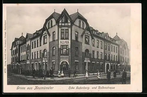 AK Neumünster, Ecke Gutenberg- und Rossenstrasse