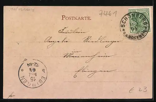 AK Ratshausen, Totalansicht, Kirche & Pfarrhaus, Handlung Mutscheller