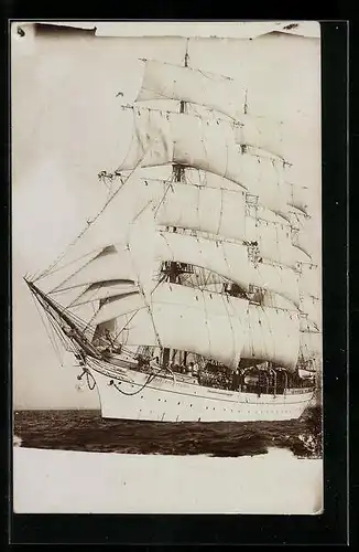 Foto-AK Max Dreblow, Stettin: Segelschiff Prinzess Eitel Friedrich mit gesetzten Segeln