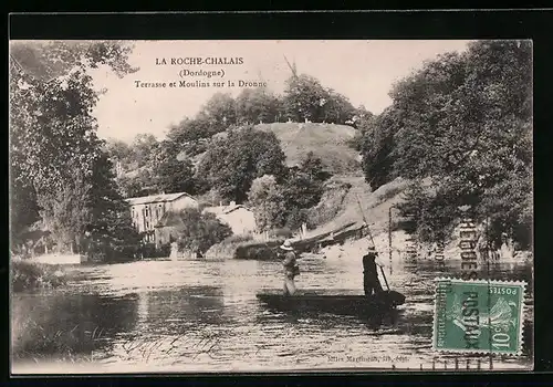 AK La Roche-Chalais, Terrasses et Moulins sur la Dronne