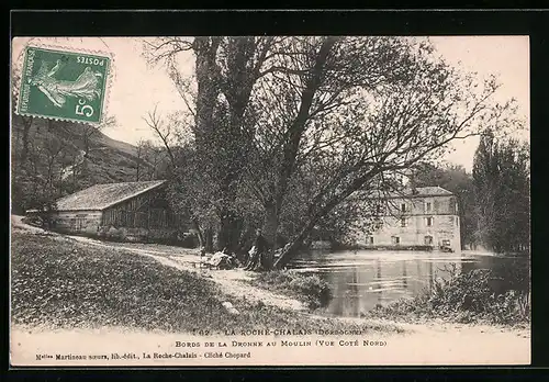 AK La Roche-Chalais, Bords de la Dronne au Moulin