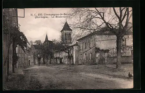 AK Champagnac-de-Belair, Le Boulevard