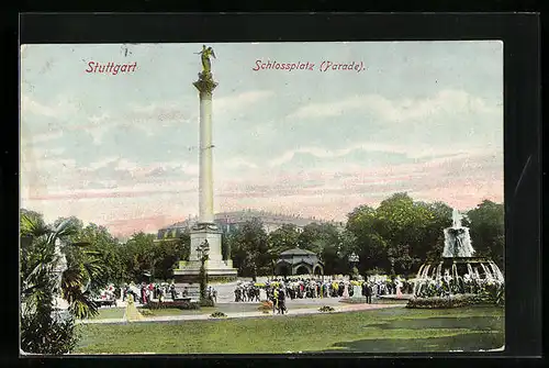 AK Stuttgart, Schlossplatz (Parade)