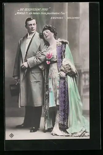 AK Die geschiedene Frau, Operettenszene, Darsteller Zwerenz Waldemar