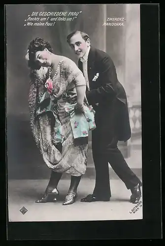 AK Die geschiedene Frau, Operettenszene, Darsteller beim Tanzen