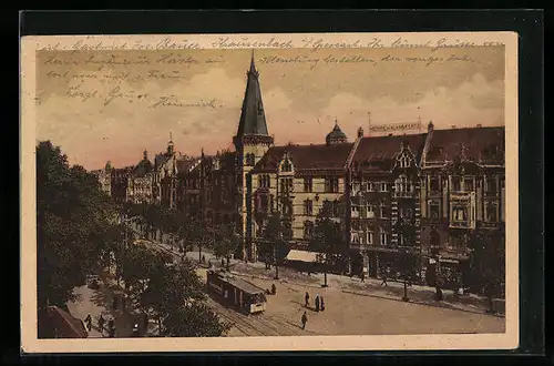 AK Düsseldorf, Strassenbahn am Graf-Adolf-Platz