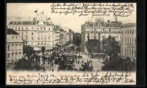 AK Berlin, Strassenbahn auf dem Potsdamer Platz