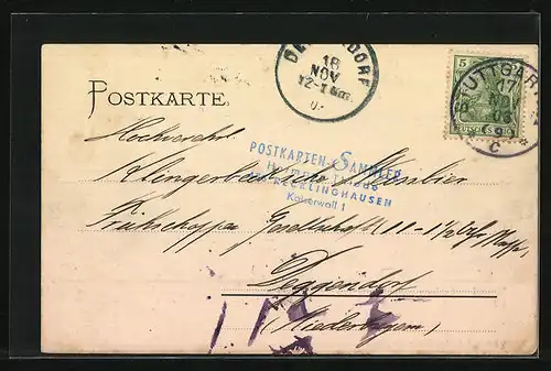 AK Stuttgart, Schlossplatz an der Königstrasse, Blick zur Strassenbahn