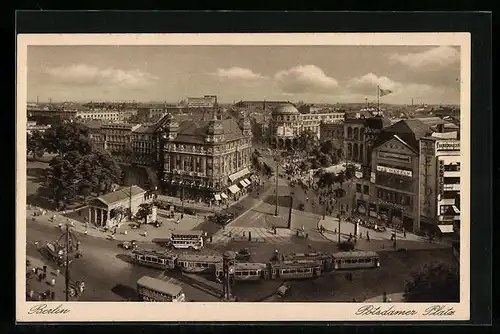 AK Berlin, Strassenbahn auf dem Potsdamer Platz