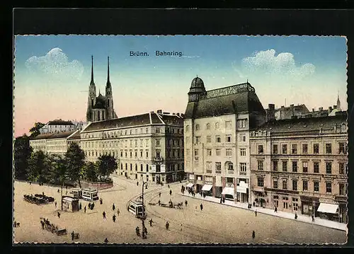 AK Brünn, Bahnring mit Strassenbahn