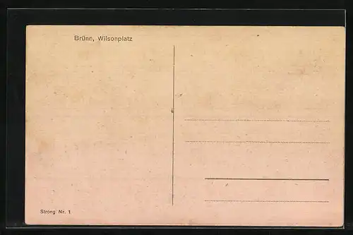 AK Brünn, Wilsonplatz mit Strassenbahnverkehr