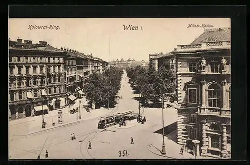 AK Wien, Kolowrat-Ring mit Strassenbahn