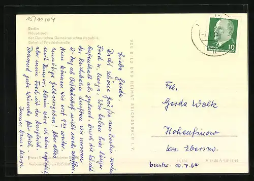 AK Berlin, Bahnhof Friedrichstrasse