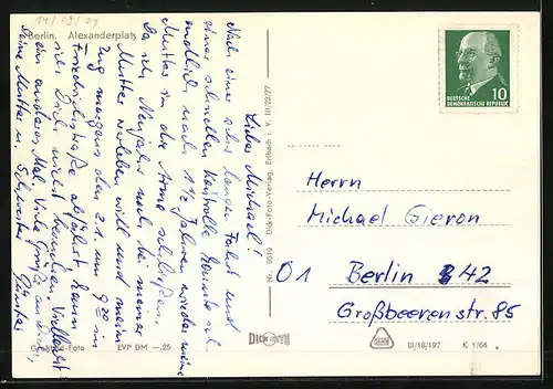 AK Berlin, Alexanderplatz mit Strassenbahn