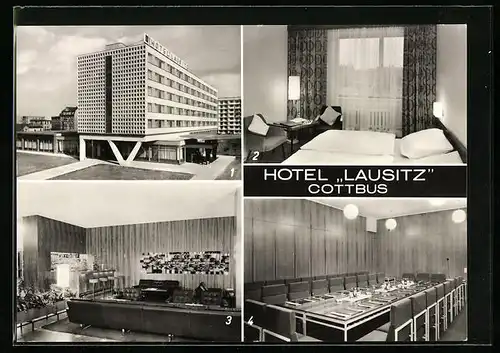 AK Cottbus, Hotel Lausitz, Hotelzimmer und Hallenbar