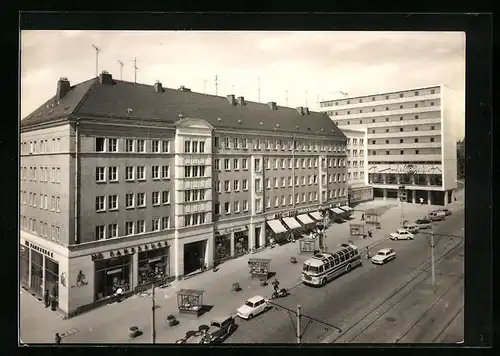AK Plauen / Vogtl., Bahnhofstrasse aus der Vogelschau