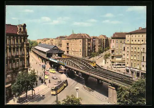 AK Berlin, Prenzlauer Berg, U-Bahnhof Dimitroffstrasse, Strassenbahn