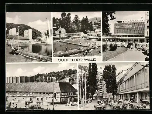AK Suhl / Thür. Wald, Waffenmuseum und Herrenteich, Bad, Warenhaus CENTRUM, Interhotel Thüringen Tourist