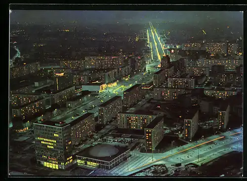 AK Berlin, Blick vom Fernsehturm (Karl-Marx-Allee)