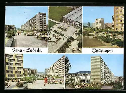 AK Jena-Lobeda / Thür., Ortspartie mit modernen Wohnhäusern