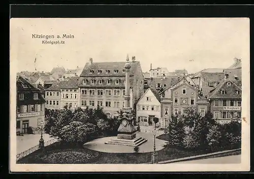 AK Kitzingen a. Main, Königsplatz mit Denkmal
