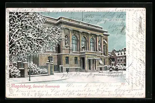 AK Magdeburg, General-Kommando im Winterglanz