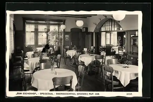 AK Oberwiesenthal / Erzgeb., Gasthaus Zum Eschenhof, Speisesaal