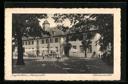 AK Rüdesheim a. Rhein, Jagdschloss Niederwald, Südansicht