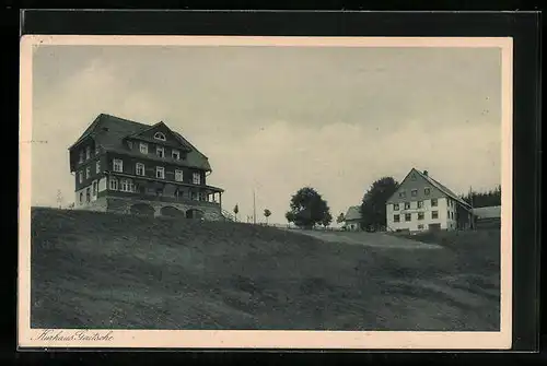 AK Triberg, Blick zum Gasthaus Geutsche, Bes. Jak. Alberts