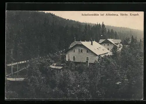 AK Altenberg / Sächs. Erzgeb., Schellermühle am Waldrand