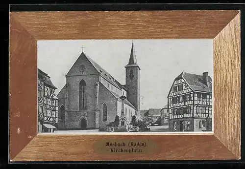 AK Mosbach / Baden, Kirchenplatz mit Kirche