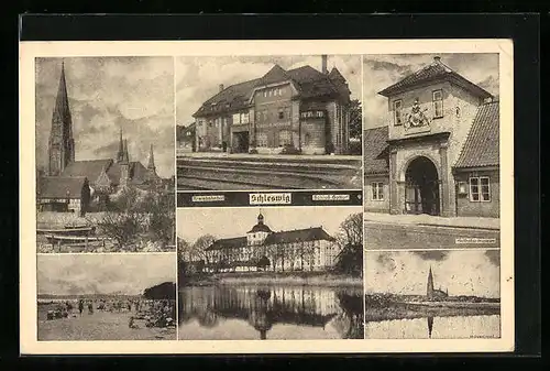 AK Schleswig, Kreisbahnhof, Dom, Haithabu-Museum