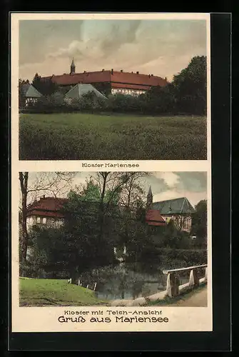AK Mariensee, Kloster Mariensee mit Teich