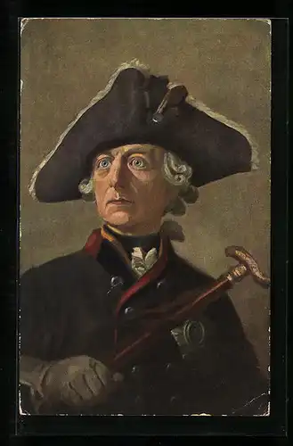 AK Uniformierter König Friedrich II. im Portrait