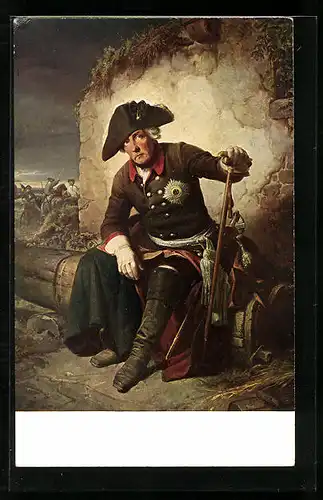 AK Uniformierter König Friedrich II. (der Grosse) im Portrait