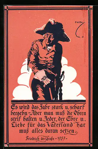 AK Es wird das Jahr stark u. scharf hergehn..., König Friedrich II. (der Grosse)